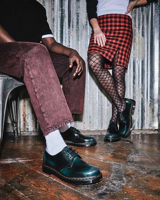 Zapatos Con Cordones Dr. Martens 1461 Multi Arcadia Mujer Negros/Verdes MX-63792